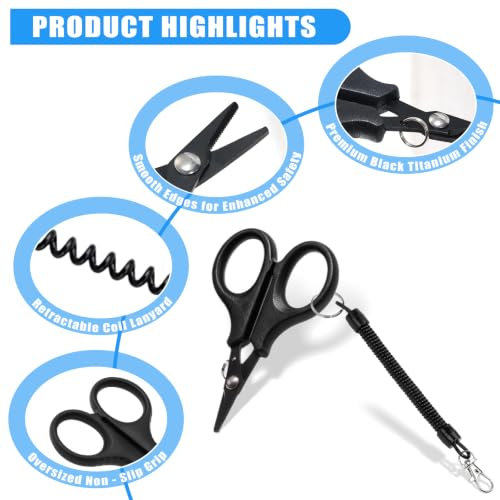 9-in-1 Fishing Pliers Kit with Line Cutter & Lip Gripper - Saltwater & Freshwater Fishing Tools for Anglers - Steel Fishing Gear with Lanyard - Portable Fishing Accessories Kit (9Pcs)