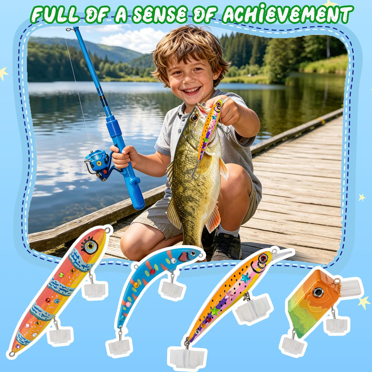 DIY Fishing Lure Kit (Green-6pcs without acessions)