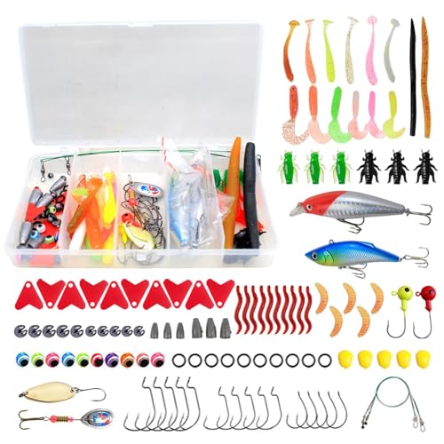 Fishing Lures Kit Assorted Baits with Portable Tackle Box