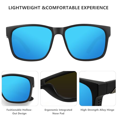 Polarized Sunglasses for Men Women (3pack Blue/Blue/Blue)