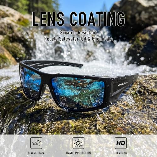 Polarized Sports Sunglasses For Men Women UV400 Protection (（3 Pack）black+black+blue)