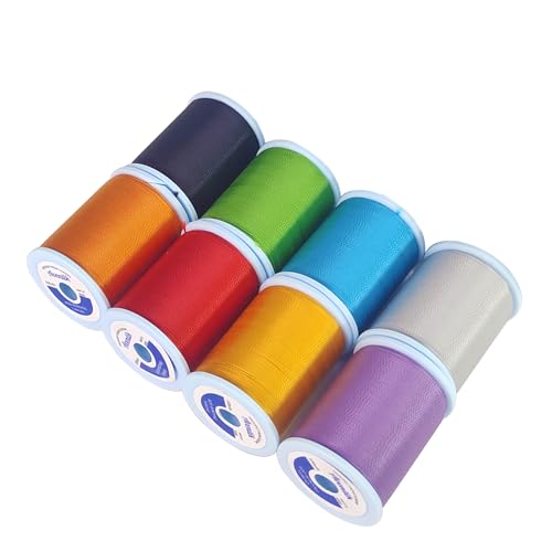 Nylon Fishing Rod Wrapping Thread for Guide Replacement (8 Pack Rainbow Color Nylon Thread)