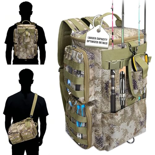 Fishing Backpack with Rod Holder (9.84" x 7.08" x 17.32")