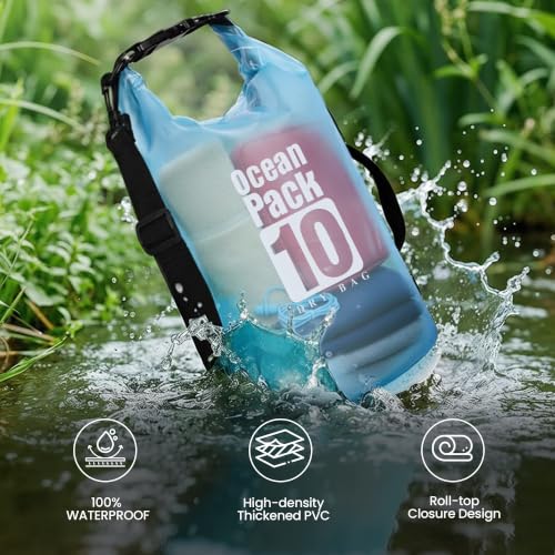 Waterproof Dry Bag Backpack for Kayaking (Orange / 10L)