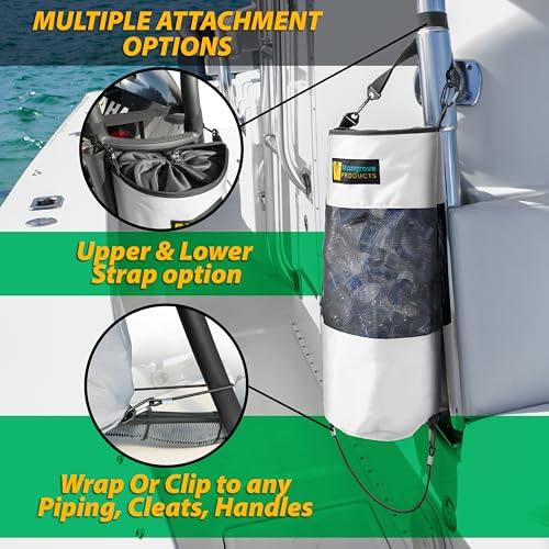 Portable Boat Trash Can (White)