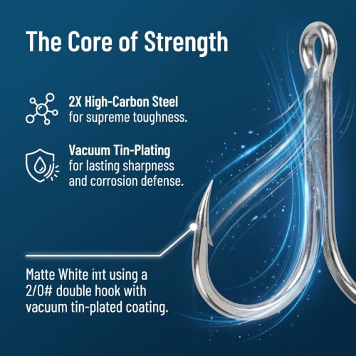 Pack of 30 Fishing Double Frog Hooks (4#-30 Pcs)