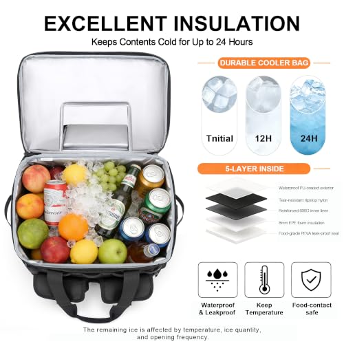 48 60 Can Insulated Soft Sided Collapsible Cooler Bag Ice Chest