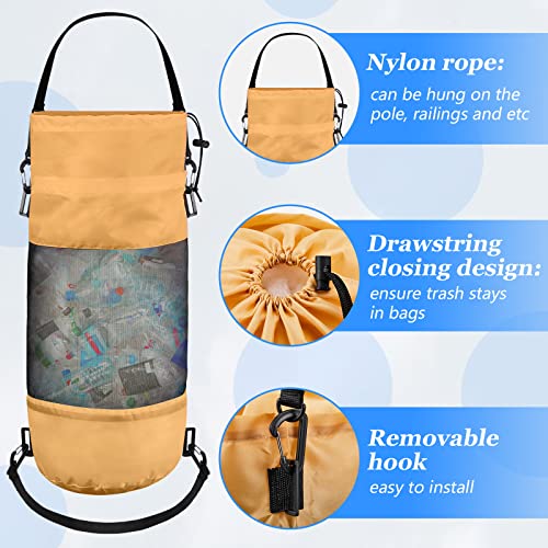 2 Pack Boat Trash Bag Mesh Garbage Holder (Khaki, Blue)