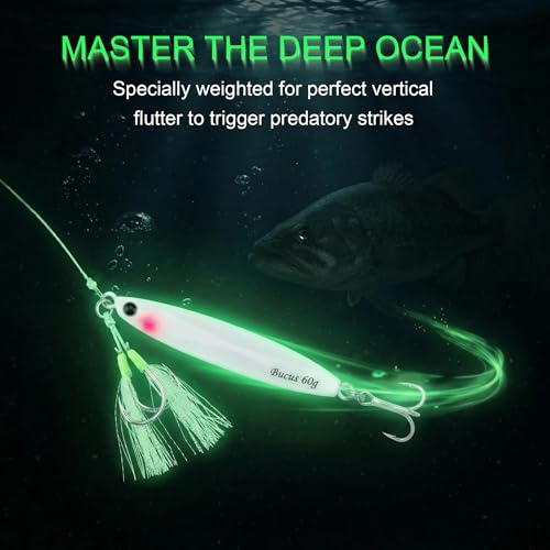 Saltwater Fishing Lures Metal Jigs Vertical Jigging Lure with Treble & Double Assist Hooks (Multi Colors (Pack of 6) / 45g/1.59oz)