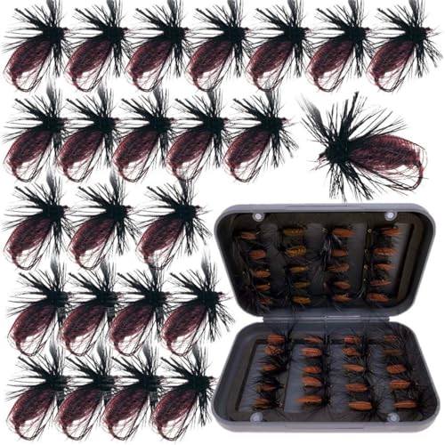 24Pcs Fly Fishing Flies Trout Lures Fishing Tackle Fly Fishing Flies with Boxed Trout Bass Artificial Fish Bait
