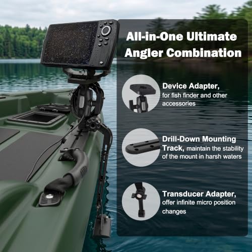 Standard Kayak Fish Finder Mount with Transducer Arm (Standard Arm(3.35 in))