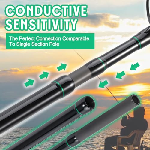 Surf Fishing Rod and Reel Combo Medium (green / 9ft-Spinning-3Pc-M)