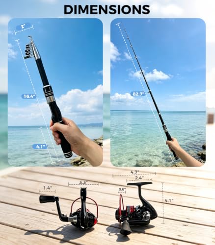 6.9ft Fishing Poles and Reels Combo