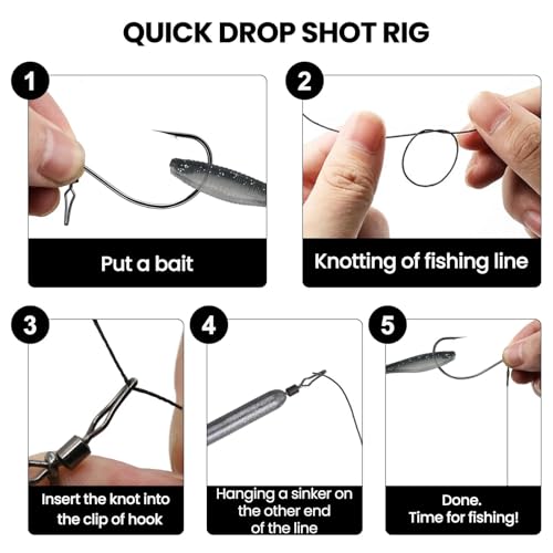 30 60Pcs Swivel Drop Shot Hooks Kit (1/0)