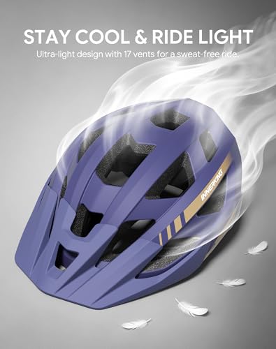 Adult Bike Helmet Rear Light & OTG Magnetic Goggles for Men Women (Blue / Medium)