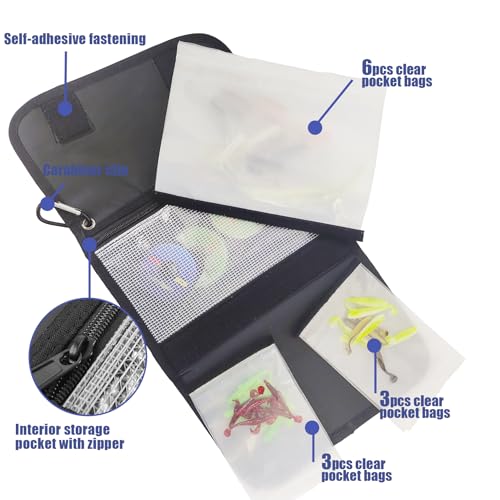 Soft Lure Storage Binder Bait Organizer (L:Dark Red)