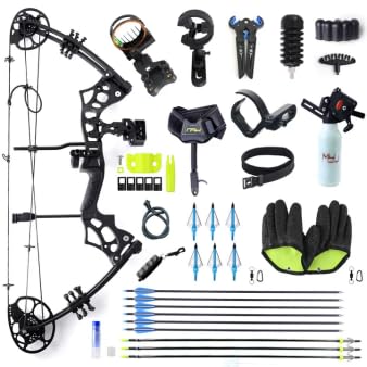 30 65LBS Compound Bow、Bow Fishing Combo Kit、Fishing Bow and Arrow with Reel