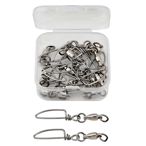 Ball Bearing Swivels with Coastlock Snap Fishing Swivel Made in Japan (#4 (154lb) 15pcs)