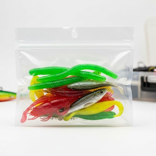 100 Pack Soft Plastic Baits Bags 6.7"x5.5" (6.7" x 5.5")