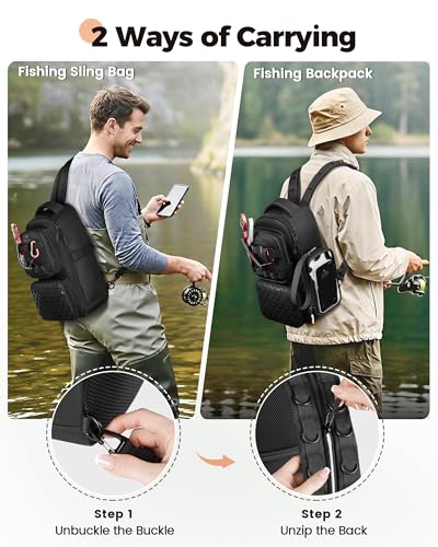 Fishing Sling Bag with Phone Pouch