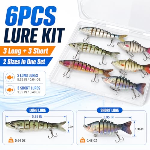 Bass Fishing Lures (6PCS / 2 Sizes)