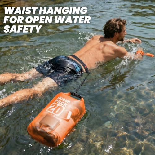 Waterproof Dry Bag Backpack for Kayaking (Orange / 20L)