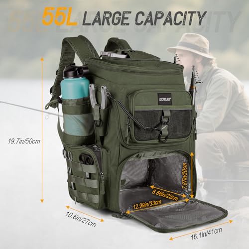 Fishing Backpack with Cooler (A2:green(without Tackle Boxes))