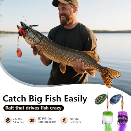 Musky Pike Walleye Fishing Lure (Purple&Yellow / 1 oz---2pcs)