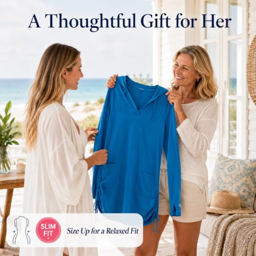 Women's UPF 50+ Dress with Hood (Ultramarine / X-Large)