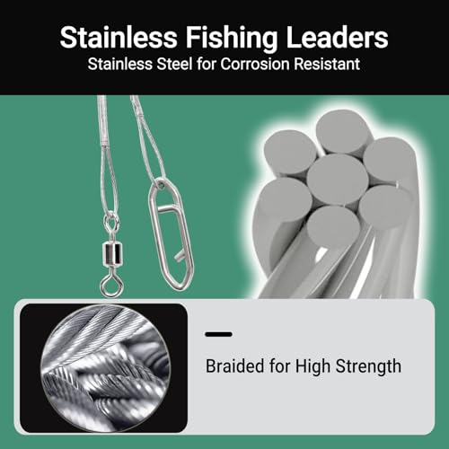 High Strength Fishing Leaders Steel Heavy Duty Fishing Leader Wire Line Stainless Wire Leaders Saltwater White Nickel