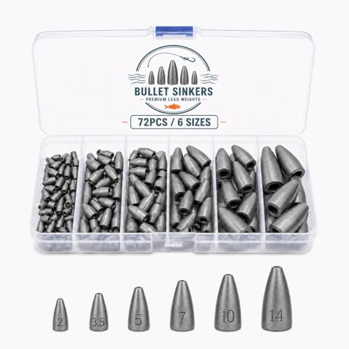 72PCS Bullet Weights (72 Pcs / 6 Size)