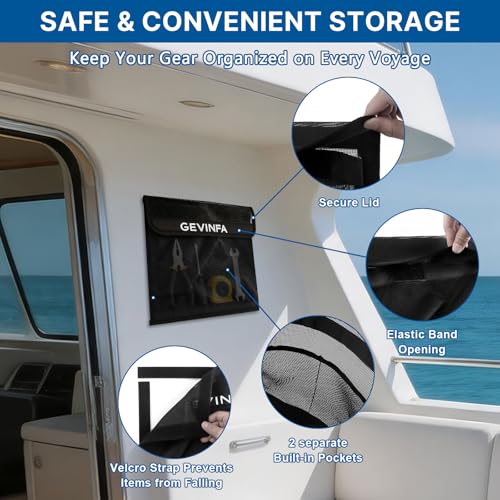 Boat Storage Mesh Bags Self (Black-2 PCS)
