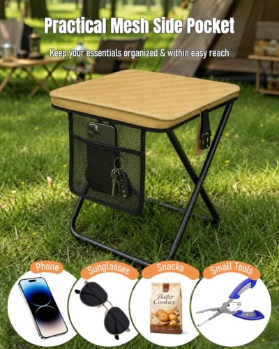 16" Portable Collapsible Stool (Khaki)