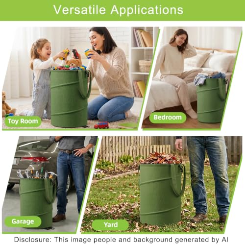 Collapsible Trash Can 13 Gallon (13 Gallons-With Lid)