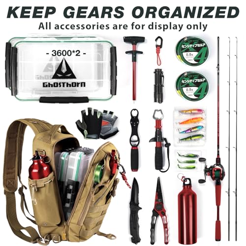 Fishing Backpack with Rod Holder (Khaki)
