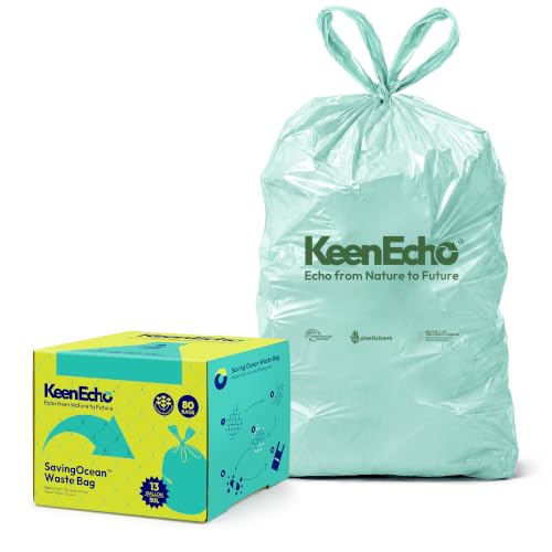 13 Gallon 80 Counts Small Green Trash Bags with Handle (Green 13 Gal / 1 Dispenser Box(4 Rolls))