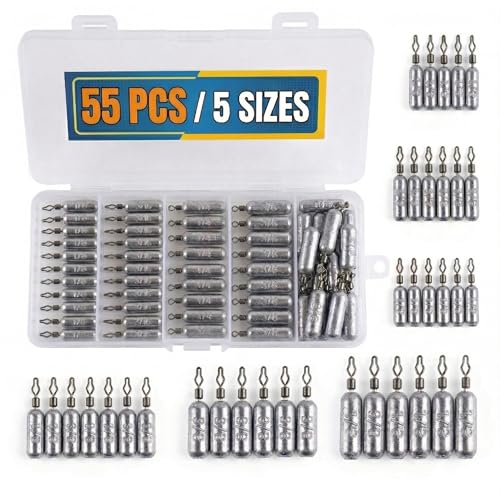 55PCS Drop Shot Weights (55 Pcs / 5 Sizes)