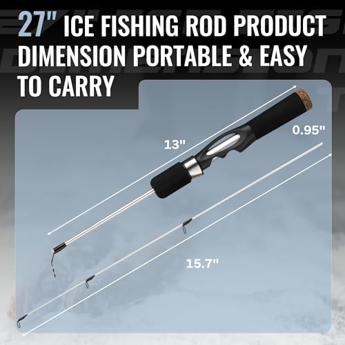 Ice Fishing Rod and Reel Combo (Silver / 27" - Medium Light)