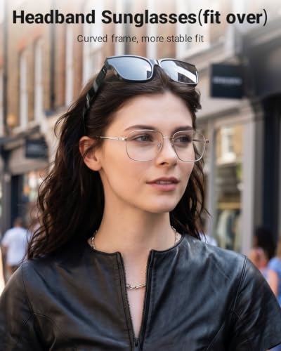 Polarized Sunglasses Women Headband Frame Over Glasses (Black)