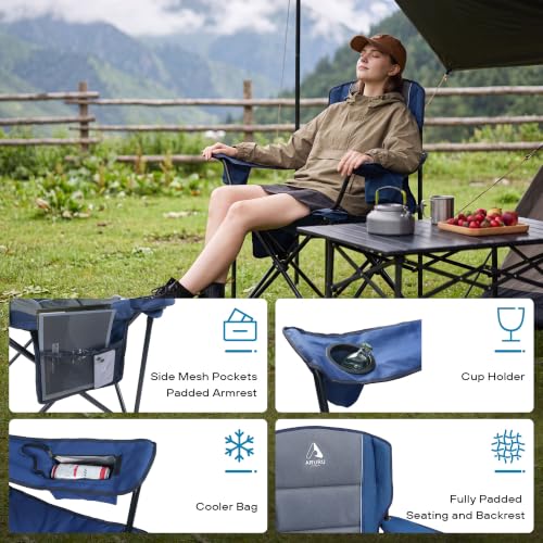 Oversized Camping Chairs for Adults (Blue-2pack)