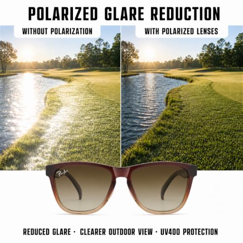 Polarized Sunglasses UV400 Protection for women (Dark Brown / Light Brown)
