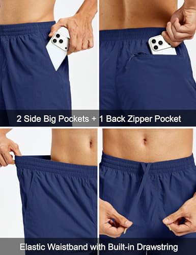 Men's Hiking Fishing Shorts UPF 50+ Quick Dry Lightweight 6" Summer Casual Shorts with Zipper Pockets RoyalBlue (Large / Royalblue)