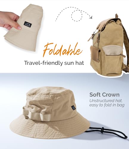 Mens Bucket Sun Hats (One Size / Beige)
