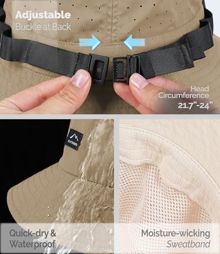 Mens Bucket Sun Hats (One Size / Khaki)