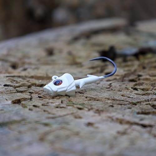 Tungsten Fish Head Jig Heads (Natural / 3/8 Oz)
