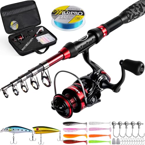5PCS Fishing Rod and Reel Combo (1.8m/6ft / Full Kit With Carrier Bag)