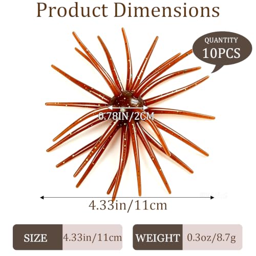 Bass Fishing Lures (B-10PCS 4.33in Dark Brown)