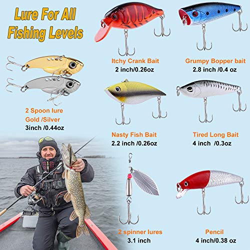 210pcs Fishing Lures Fishing Tackle Box Fishing Gifts for Men (210pcs tackle box)