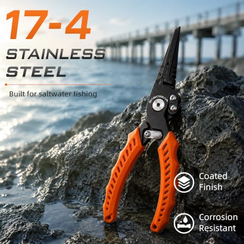 4 Piece Saltwater Fishing Tool Kit (7.5“ Orange Kit)