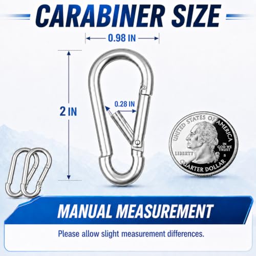 30PCS Carabiner Clips (Silver / 30PCS-M5)